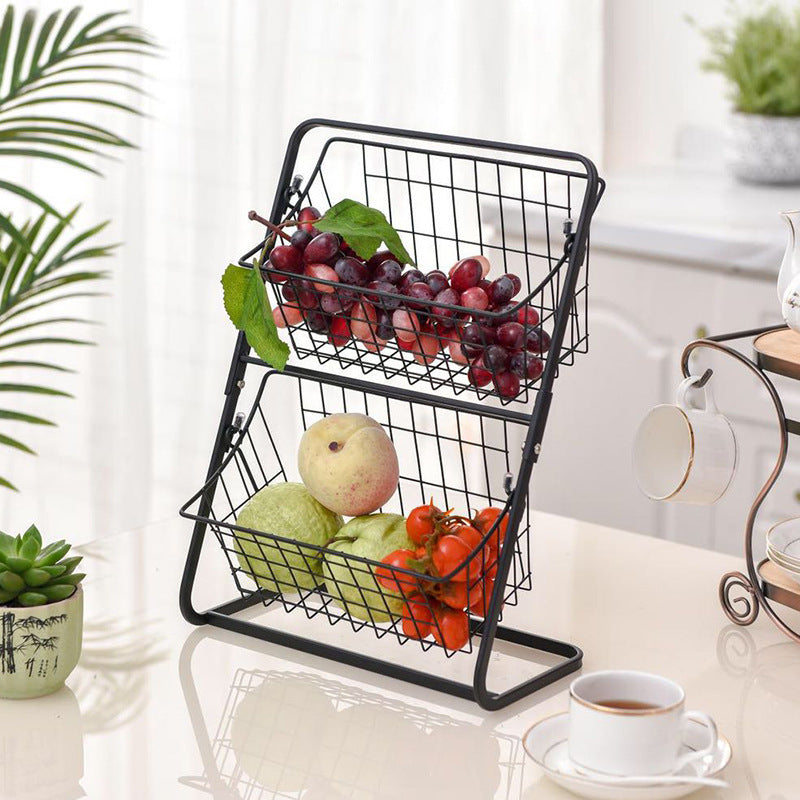 Stainless Steel Countertops Multilayer Spice Rack Fruit Kitchen Storage Kitchen Storage Rack