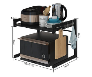 Retractable kitchen microwave rack